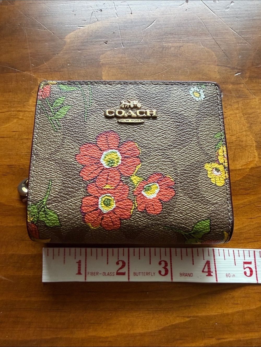 Coach Snap Wallet In Signature Canvas With Floral Print - Picture 10 of 12